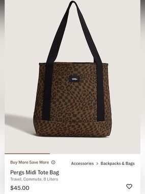 *NWOT* VANS PERGS MIDI TOTE BAG